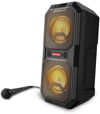 Motorola Sound ROKR 820 Bluetooth Party Speaker - 80W - Wireless - with LED Lights - True Wireless Technology - incl. Karaoke Microphone - up to 20 hours playtime - multiple inputs: AUX/USB/MIC