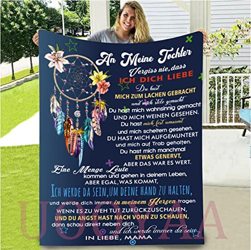 UOOYAA Geschenke An Meine Tochter Kuscheldecke Personalisierte,Mutter zu Tochter Briefdecke,Positive Ermutigung und Liebe Tochter Wohndecke für Couch Bett