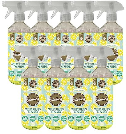 Fabulosa Antibacterial Disinfectant Spray, All Purpose Multi Surface Cleaner, 500ml, 9 pack, Lemon Sherbet