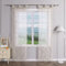 Delien 2er Set Schiebevorhänge Ausbrenner mit Ranken Muster Transparente Gardinen Modern Schiebe Flächenvorhänge Wohnzimmer Vorhang Fenster Gardinen Schals mit Schlaufen BxH 57x145cm,Sand