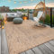 TT Home In-& Outdoorteppich Wetterfest Terrasse Uni Moderner Boho Abstrakt, Farbe:Beige Ocker, Größe:200x280 cm