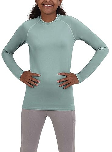 TCA Girls' SuperThermal Long Sleeve Performance Base Layer Running Training Top - Bay, 6-8 Years