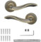 Decoranddecor Antique Brass Door Handles – Internal Aluminium Handle Sets in Brass for Wooden Interior Doors – Solace Range
