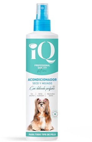 iQ Pet Care - Acondicionador para Perros Desenredante | Spray Seco y Mojado para Mascotas | Brillo, Suavidad y Volumen para el Manto de tu Mascota | Cuidado sin Irritación - 300 ml