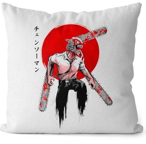 style3 Red Sun Kissen mit Füllung 40cm Baumwolle denji Man Anime Manga Cosplay Chainsaw Devil