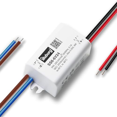 illuburg LED Trafo 24V 6W Wasserdicht IP66 Flackerfrei für LED Strip Lampe LED Netzteil Treiber Power Supply