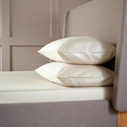 Christy Super King Deep Fitted Sheets | 400TC Luxury Bedding | Linen Cream | 100% Cotton Sateen | Soft Silky Bed Linen