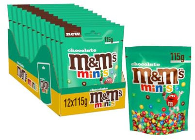 M&M'S Minis - Bonbons chocolat au Lait - Grand format de 12 sachets de 115g - 1,380kg
