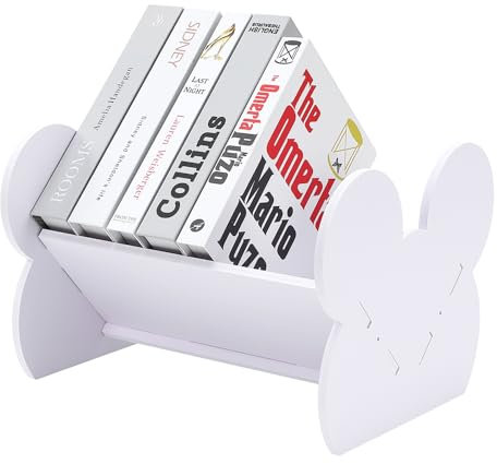 Felmis Kinder-Bücherregal, kleines Schreibtisch-Bücherregal, geneigtes Mini-Bücherregal für Schreibtisch, V-förmiges Tisch-Bücherregal, Bücherregal für Bücher, Zeitschriften, CD