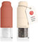 LARS NYSØM Salt and Pepper Grinder Set Stainless Steel with Adjustable Grinder I Bottle Design Spice Mills Set Manual (Red/Beige)
