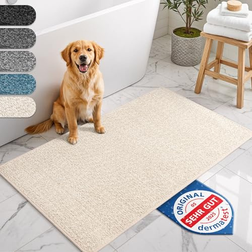 Bodenständig® Badematte Beige – rutschfest & Waschbar – Saugstarke Badezimmermatte – Hygienischer Duschvorleger – Badvorleger rutschfest waschbar 50x80 cm schnelltrocknend