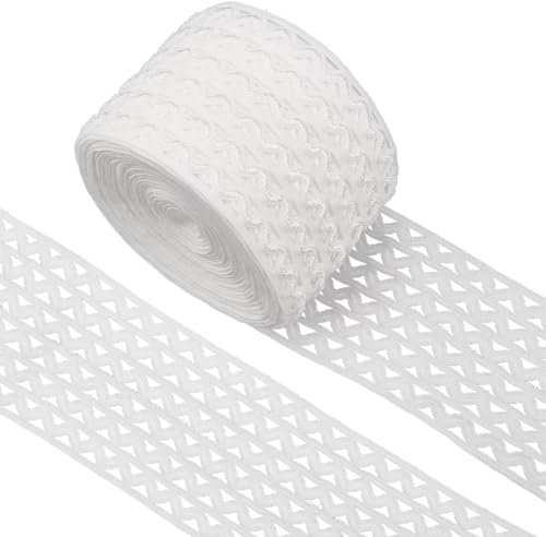 GORGECRAFT 5 m 6cm Breite Weiße Gewellte Elastische Kordel Gestreiftes Gummiband Zackenlitzen Bund Flaches Dehnbares Gurtband Näh Und Strickband Besatzband Für Heimwerkerarbeiten Stirnbänder Taschen