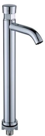 Grifo ahorro de agua plateado grifo dosificador de cierre automático grifo temporizador público grifos de botón para cocina en casa, baño, hotel(D)