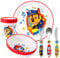 Paw Patrol Kids 6 Piece Reusable Dinner Set - Plate/Bowl/Cup/Knife/Fork/Spoon - Childrens Dinnerware Tableware Cutlery Set