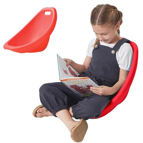 Sensory Rocking Chair for Kids with Autism Lightweight & Portable Stackable Scoop Wiggle Seat Indoor & Outdoor Plastic Toy Chair with Back Support Red MAX 297lb