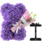 GDJIAYIYI Rose Teddy Bear,Rose flower Bear,Artificial Flower Bear, Bear Flower,Birthday Gift, for Women,Ladies,Girlfriends,Girls, Moms, Grandmothers, Fathers (Purple)