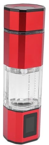 Hydrogen Water Pitcher Electrolysis Intelligent Water Bottle Hydrogen Rich Octagonal Cup Pitcher Water Filters (Red)