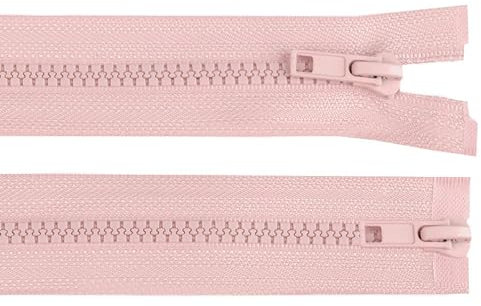 1 Reißverschluss 2-Wege 5mm 70 cm teilbar Autolock Doppelzipper Farbwahl, Farbe:puderrosa