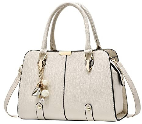 VaiKanhai Tennishose Damen Mit Taschen Geldbörse Satchel Schultertasche Tote Ledertasche Hänge Organizer Taschen (White, One Size)