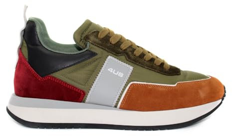4US by Cesare Paciotti Sean 300, modische Sneaker, Brandy Green Bordeaux, 40 EU