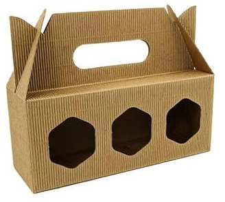 4BEE Geschenkverpackung für Honiggläser – 10er-Set – Papier – Wellpappe – Tragegriff – 10 Stück für drei Honiggläser mit je 210 ml – Maße: 210 x 70 x 88 mm