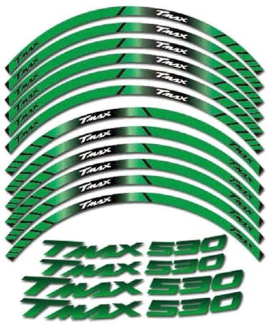 DTSGCX Kit de Pegatinas Adhesivo Reflectante para Llanta De Motocicleta, Cinta Adhesiva Impermeable, Accesorios para Y&amaha T-MAX 530 TMAX-530(Style 8)