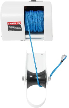 Kazafa 12V Elektrische Ankerwinde 45/25LBS Ankerwinde mit Fernbedienung & Automatischem Leistungsschalter Marine Ankervorrichtung für kleine Boote wie Schnellboote & Fischerboote unter 24ft (25lbs)
