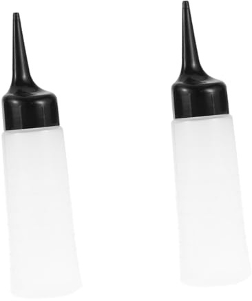 SHERCHPRY 2 Pcs Hair Dye Bottles and Shampoo Bottles Small Soft Plastic Refillable Containers with Beveled Nozzle for Hair Coloring and Dry Cleaning Salon Use