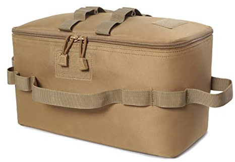 Asyduey Outdoor-Camping-Aufbewahrungstasche, Gasherd, Kanister, Topf, Tragetasche, Picknick-Tasche, Kochgeschirr, Utensilien, Organizer, Khaki