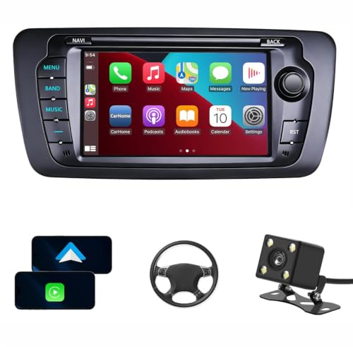 Radio Coche Seat Ibiza 2009-2013 con Carplay Wireless e Android Auto | Bluetooth/Mirror Link/FM/Am/RDS/USB/GPS/Original Steering Wheel Control