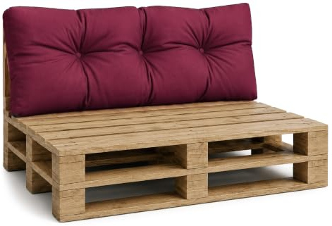 Amazinggirl Palettenkissen Outdoor Kissen Rückenkissen 120x40 cm - Auflagen für Paletten Europaletten Palettensofa und Palettenmöbel Palettenpolster Outdoorkissen Gartenkissen Bordeaux