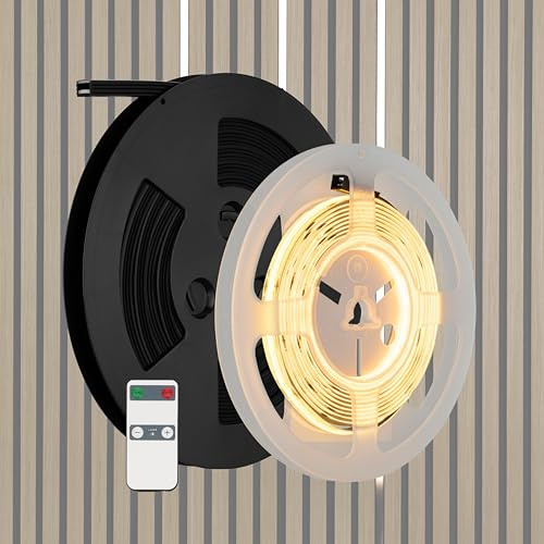 REV LED für Akustikpaneele, 3m, dimmbar, zuschneidbar, weißes Licht | Selbstklebend | inklusive LED-Profil - unsichtbar in ausgeschaltetem Zustand