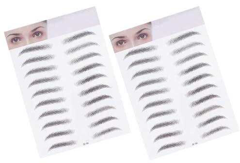 JHKNNK 4D Haarähnliche Augenbrauen Sticker 2 Blätter Wasserfest für Frauen zur Einfachen Augenbrauenformung und Langanhaltendem Halt