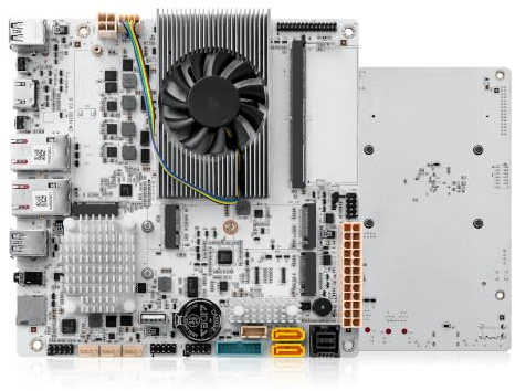 SJRC 6 Bay NAS Motherboard Mini ITX, N150 CPU(N100 Upgraded), White scheda madre Barebone with Dual 2.5GbE i226-V LAN, 2x M.2 NVMe, 6x SATA3.0, DDR5, PCIe 3.0 x4, TF (No RAM/SSD)