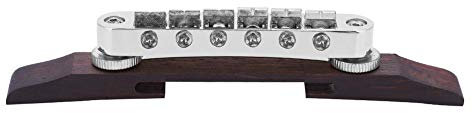 Gitarre Bridge, Palisander Base Bridge Sattel für SG LP Typ Jazz Gitarre Musikinstrument Zubehör(Silber)