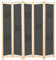 vidaXL Holz Raumteiler 5-TLG. Paravent Trennwand Umkleide Sichtschutz Spanische Wand Raumtrenner Stellwand Grau 200x170x4 cm Stoff Klappbar Platzsparend