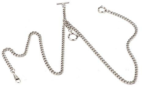 Pocket Chain Watch Chain Pocket Watch Chain Silver Chain Circular Watch,Retro Vintage Metal Pocket Watch Chain Link Classic Antique Gift 44cm