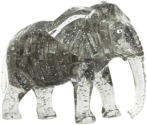 Inzopo 3D Crystal Puzzle Jigsaw DIY Elephant Model Blocks Office Desk Toy Gray