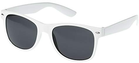 Ultra-Erwachsene Weiße Sonnenbrille mit Schwarzen Gläsern Unisex Retro 80er-Jahre Vintage-Stil Sonnenbrille Männer Frauen Können Klassische Sonnenbrillen Herren-Sonnenbrillen Damen UV400