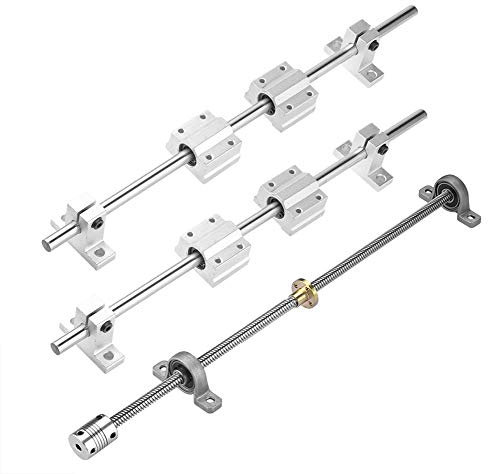 S SIENOC 500mm T8 Leitspindel+CopperMutter+VertikallagerLager+Kupplung + ?8mm Linearführung+V-Halterung+Kugellager (Typ-7, 1Set, 500mm)