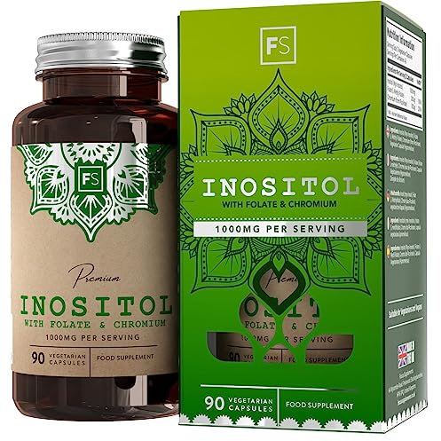 FS Inositol | 90 Myo Inositol Capsules with Folate & Chromium | High Strength 1000mg Myo-Inositol 200mg Folate & 100mg Chromium per Serving per Serving Supplements for Women | Non-GMO & Allergen Free