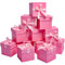 GP SUP 12 Stück quadratische Boxen mit Deckel, rosa Kraft-Geschenkboxen für Geburtstage und Weihnachten (rosa, 10,2 x 10,2 cm)