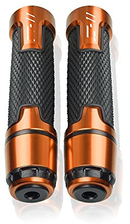 OHUANG Manopole per Manubrio Moto Moto Mano Bar Grip Gomma Universale CNC in Alluminio Accessori Moto Manubrio Manopole per Ho&nda X11 Manopole Manubrio (Colore : Arancia)