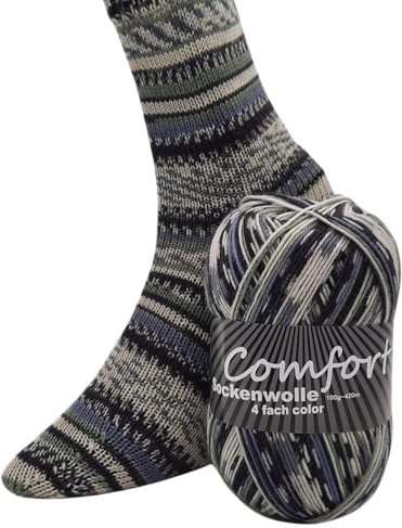 Comfort Wolle Sockenwolle 100gr Knaul 4-Fach 420m Premium Strumpfgarn Made in Italy mit großer bunter Farbauswahl (22-05)