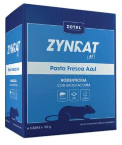 Zotal | Pack 6 | Zynrat® BF Pasta Fresca | Caja de 900 Gramos (6 Bolsas de 150 gr) | Veneno para Ratas | Veneno para Ratones | Matarratas Potente y eficaz | Uso domestico
