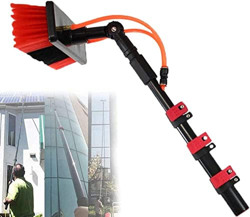 Wasserzufuhr-Stangen-Set, Teleskop-Fensterreinigungsstange, Fensterreinigungsbürste, Wasser-/Schlauchzufuhrstange, Reinigung von Photovoltaik und Solarzellen/35 cm Wasserbürste (Größe: 10,8 m)
