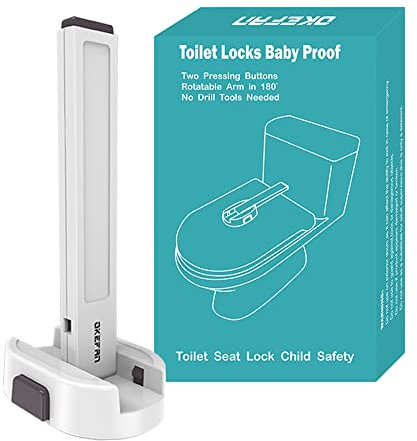 Toilettenschlösser Baby Proof – OKEFAn WC-Sitzschloss Kindersicherung für Kleinkinder Klebe Kinder Proofing Toilettendeckelschloss Einfach zu installieren, kein Bohren erforderlich (1)