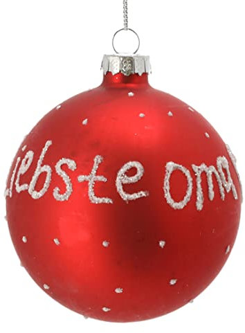 Große Christbaumkugel Liebste Oma D: 8cm - Baumschmuck Familie, Baumkugel