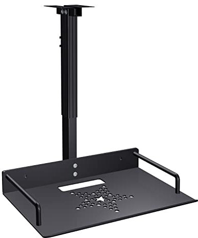 JGPIN Universal Ceiling Mount with Tray, 11.4-22 inches Adjustable, No Hole Installation, Aluminum Alloy, in-Tube Cable Routing, Universal Ceiling Mount for Projector/Camera