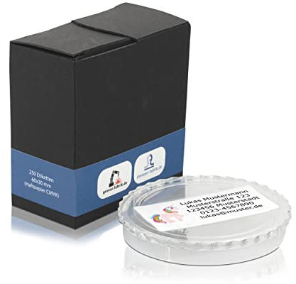 stempel-fabrik – Adressaufkleber mit Wunschtext personalisieren – 250 Stück Klebeetiketten á 60 x 30 mm für Briefe, Bücher & Co – selbstklebende Adressetiketten im Spenderkarton (Einhorn)